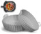 Keplin - 3 Pack Grey Round Silicone Air Fryer Liners - BPA-Free, Food-Grade, Heat Resistant to 230°C - Non-Stick and Reusable - Dishwasher Safe for Easy Cleaning - Meets LFGB Standards