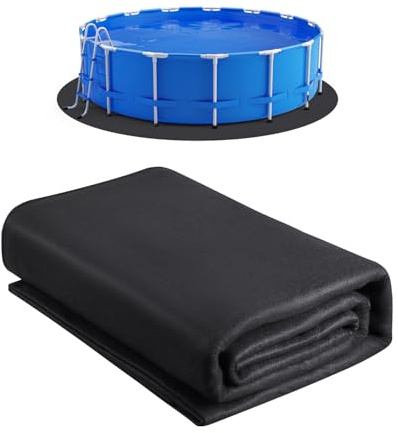 VEVOR Revestimiento Redondo para Piscinas, 5,5 m Revestimiento Extragrueso para Piscinas Elevadas, Evita Pinchazos, Base de Geotextil Reciclado, Prolonga la Vida Útil del Revestimiento, Negro