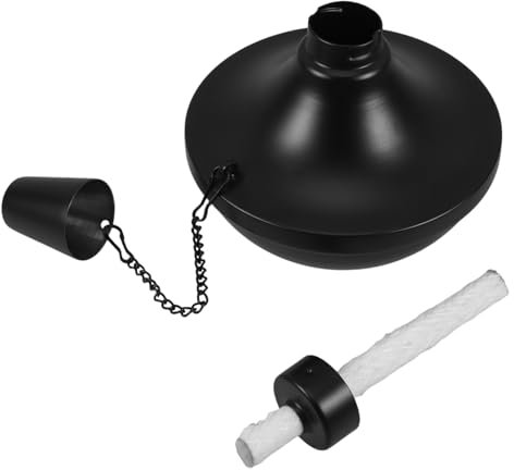 TOYANDONA Refillable Oil Lamp for Outdoor Use Made of Metal Tabletop Design for Patio Decor This Table Top Tiki Torch Includes Canisters for Easy Fueling and Replacement for Garden Torch Lig