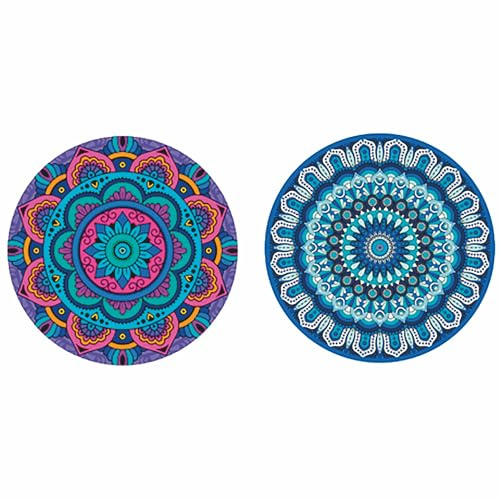 Set med 4 stengods pizzatallrik Ø 33,5 cm, geometrisk dekoration, Mandala