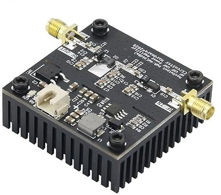 Tosuny UHF-effektförstärkare, 0,5-800MHz RF-bredbandsförstärkare med 40dB Gain 4W-utgång, för FM/VHF/UHF-radio, CATV, Kommunikationssystem