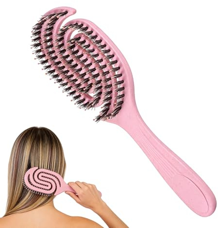 Frisyrborste för lockigt hår - hårstyling spiralverktyg med utjämnande ihåliga borst - för flickor pojkar kvinnor resor spa party
