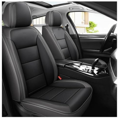 Säderskydd bil 1 Set Läderöverdrag Till 5 Säten För VW För Touareg För Jetta För Tiguan Golf 4 5 6 7 Interiörtillbehör Bilsätesöverdrag(Black Grey)