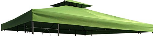 habeig Ersatzdach 310g/m² Wasserdicht, circa 3 x 3 m, Pavillondach Wasserfest, grün, 298 x 298 x 18 cm, 73028