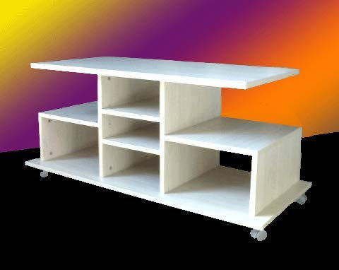 Carro porta TV 311R, roble blanqueado, medidas: L 125 cm x P 50 cm x H 56 cm