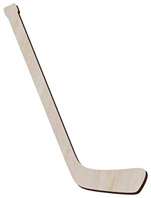 Lot de 10 bâtons de hockey en bois pour travaux manuels et décorations – Crosse de hockey – Crosse de hockey – Crosse de hockey découpée, 9.4x12.7 cm