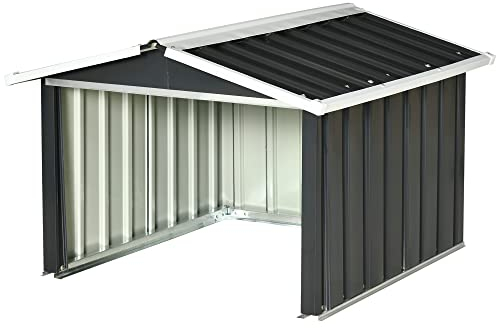 Outsunny Abri de Jardin Tondeuse Robot Tondeuse à Gazon - Garage Tondeuse Robot - tôle d'acier Grise