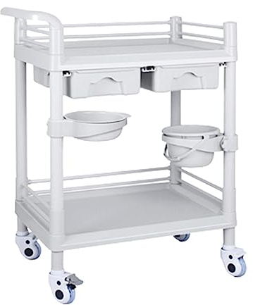 beaka Medizinischer ABS-Wagen Rollwagen, Schönheit Wagen Mit Schmutzbehälter & Bremsrad Spa Salon Friseur Rolling Wagen Für Schönheitsinstrument Medizinischer Wagen (Color : D, Size : 75 * 52 * 84cm)