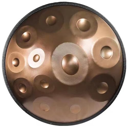9/10/12 Töne Handpan Drum Instrument, Handpan Drum Steel Hand Drum Percussion Instrument, Steel Tongue Drum, Handpan Drum In D Minor Percussion(Size:12 Tone,Color:Gold)