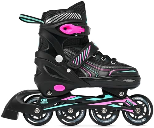 CROXER Optima Inline Skates Inliner für Kinder Erwachsene verstellbar (Mint/Pink, 31-34 (18,5cm-20,5cm))