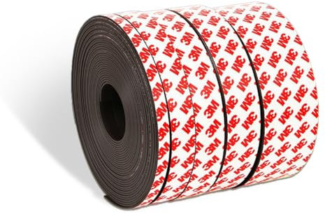 VEOIRXU Black Self Adhesive Metal Tape for Magnets I Ideal for Figures and Shelves I Ferrous Tape Metal Tape Strong Self Adhesive Magnetic Tape | Magnetic Strips with Adhesive Backing