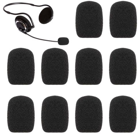 Bewudy 10 Stück Mikrofon Windschutz, Popschutz Mikrofon, Schaumstoff Mini-Mikrofon Headset Windschutzscheibe Handmikrofon Windschutz mit Guter Elastizität Kontraktilität für KTV Outdoor-Aktivitäten
