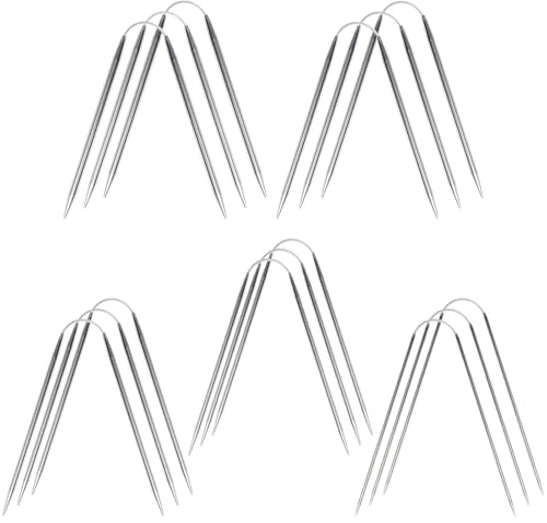 DARENYI 15 Pezzi Ferri Circolari Inossidabili, Ferri da Maglia Corti per Tessere Cappelli, Maglioni, Sciarpe (2mm/2.5mm/3mm/3.5mm/4mm)