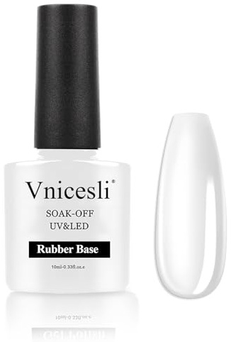 Vnicesli Rubber Base Gel Clear Soak Off UV Nagellack Rubber Base Coat Rubber Gel Nagellack Maniküre 10ml