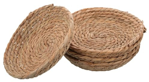 Veemoon 5 Piezas Nidos de Paja Tejidos para Aves y Pájaros Ponederos Cómodos y Decorativos Accesorios para Jaulas de Conejos Material Natural para Cría y Postura de Huevos