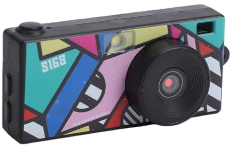 Denash Cámara Digital con Llavero, Grabadora de Vídeo 2K de 12 MP con Pantalla de 1,47 Pulgadas, Enfoque Automático, Lente Gran Angular de 110°, 6 Filtros, Linterna Integrada, par (Black)