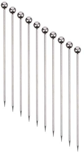 50 Pieces Stainless Steel Cocktail Picks Metal Martini Picks 4.3 inch