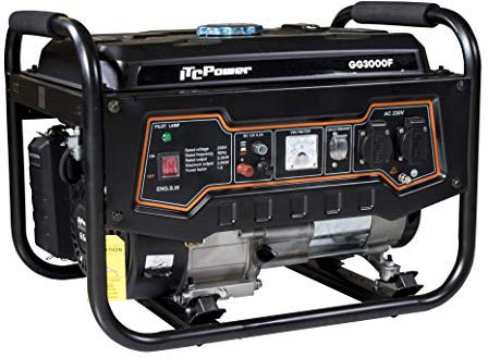 ITCPower Generador Gasolina Silencioso 2,8KW para Emergencias Domésticas - Generador Eléctrico Portátil 230V para Herramientas y Camping - Generador 4 Tiempos con Gran Autonomía y Bajo Ruido
