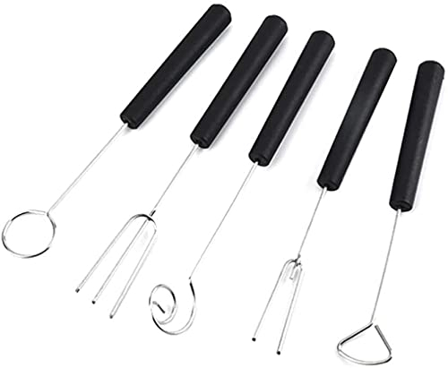 LATRAT 5 forchette da fonduta in acciaio inox, per dolci, per cioccolatini e tartufo, per dolci fai da te, per cioccolatini fatti a mano