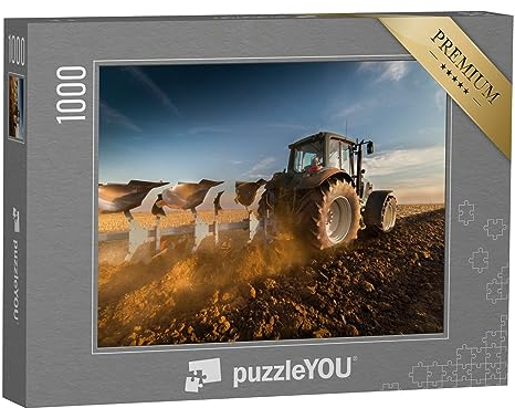 puzzleYOU: Puzzle 1000 Teile „Traktor beim Pflügen von Feldern“ – aus der Puzzle-Kollektion Traktoren, Landwirtschaft