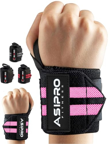 ASIPRO Handledsstöd Gym 18”/45cm för Män och Kvinnor Wrist Wraps Gym med Tumgrepp Handledslindor Tyngdlyftning för Muskulation, Marklyft, Sport, Crossträning, Boxning, Calisthenics Handledslindor Gym