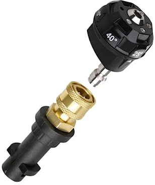 Adaptador de boquilla turbo giratoria de alta presión 6 en 1 varias columnas de agua pistola de espuma multifuncional limpiador alta presión, adaptador de pistola 1/4 pulgadas conector rápido hembra
