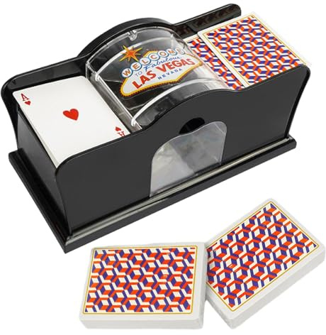 Mélangeur De Cartes Manuel À Manivelle, Mélangeur De Cartes À 2 Plats, Machine À Mélanger Les Cartes À 2 Niveaux, Mélangeur De Cartes Manuel Avec Système À Manivelle Facile Pour La Maison, Les Fêtes