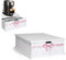 mille idee Organizer in Legno Porta Cialde Porta Capsule Cassetto Contenitore Bianco sotto Macchinetta Caffè cm 27x33x11 fiocco rosa