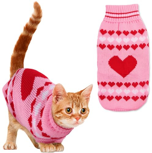 ACTOYS Ropa para Gatos Invierno, Suéter para Mascotas térmico, Hermoso Ropa Mascotas (Amar, M)