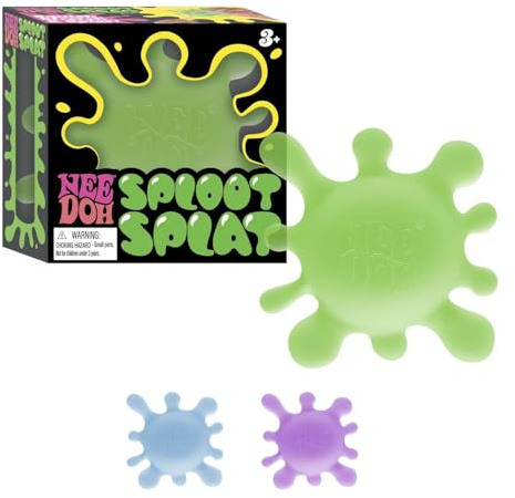 NeeDoh Sploot Splat - Squishy Fidget Toy For Kids, Nee Doh Stress Balls, Sensory Fidgets, Squidgy Toys For Anxiety Relief, Safe & Non-Toxic, Age 3 Year Olds +