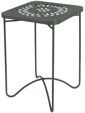 Blumentisch aus Eisen, 35 x 35 cm, grün