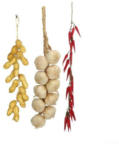 Verdura finta in schiuma artificiale, corda da appendere per verdure, aglio artificiale peperoncino rosso, per cucina domestica