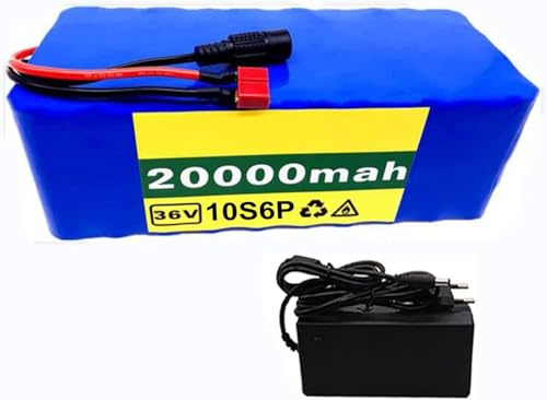 36V 20Ah E-Bike Pedelec Batería 36V 20Ah 10S6P Batería para Bicicleta Electrica PVC Impermeable Batería De Alta Potencia con Cargador para 200W-1000W Motores 36V 20Ah,XT60