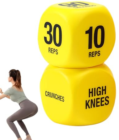 Générique Dés De Sport | Dés D'entraînement À 6 Faces pour Femmes 2 Pièces - Équipement Fitness Gadgets De Musculation pour Débutants Hommes Femmes Voyage Bureau Maison Extérieur Hôtel Salle De