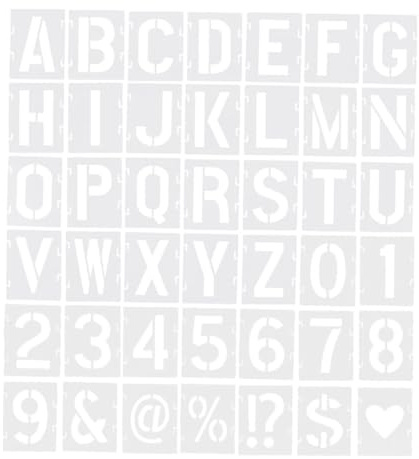 MOKKHNB 42 pièces Pochoirs Lettres et Chiffres Pet Réutilisables pour Peinture sur Bois Mur Tissu Roche Modèles Interlock pour Projets DIY Créatifs