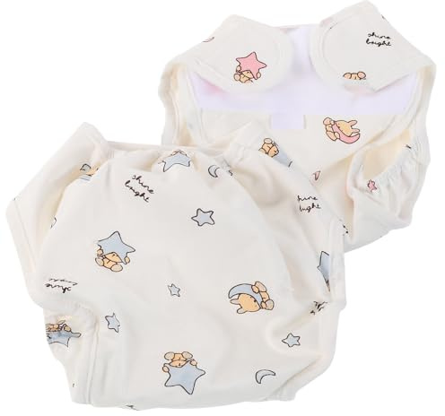 LALADEFIEE Pañales de Tela Reutilizables para Bebés Recién Nacidos, Calzoncillos Absorbentes de Algodón Suave, Talla Pequeña 5-11 Libras, Diseño Estampado de Conejo, Uso Diario y Cuidado