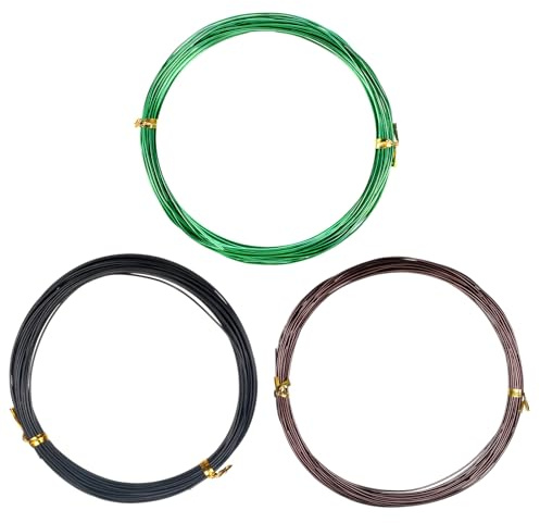 Kit di fili per bonsai, in alluminio, 25 m, per addestramento di alberi bonsai, accessori regolabili per tenere rami, bonsai, piccoli tronchi, bonsai, interni, giardino, strumenti fai da te (3 colori