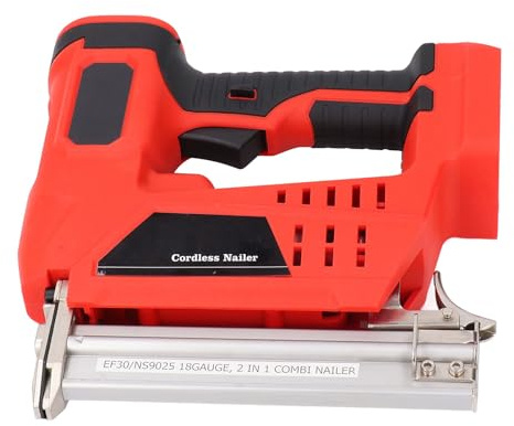 EMUKOEP Sladdlös Spikpistol, 2 i 1 Batteridriven Spikpistol med 2 Lägen för Träbearbetning Av Klädselgolv