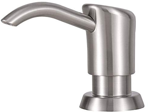 GAGALIFE Built in Sink Soap Dispenser or Lotion Dispenser for Kitchen Sink, Brushed Nickel ABS Pump Head, with 17 Ounce Large PET Soap Bottle