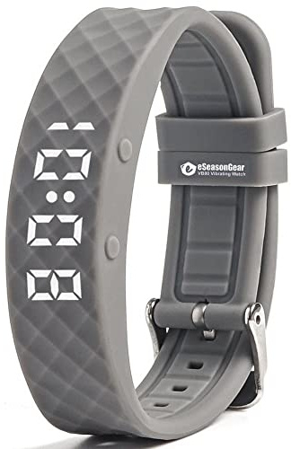 eSeasonGear VB80 Vibrating Alarm Watch, Silent Vibration Shake Wake ADHD Medication Reminder (Gray-Large)