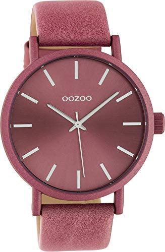 Oozoo Damenuhr mit Lederband 42 MM Colours of Oozoo Unicolor Altrosa C10449