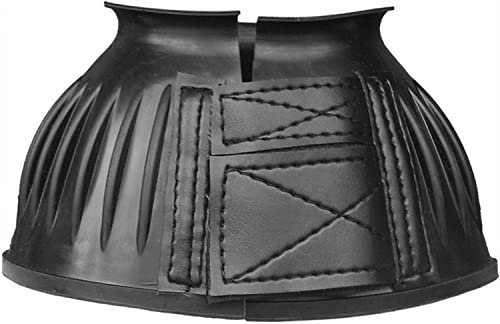 Euroriding Hufglocken Gummi mit Klett Springglocken + Gratis Gummistriegel L