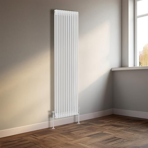 NRG Column Radiator Gloss White 1800x560mm Double Traditional Cast Iron Style Heater Interior Designer Vertical Bathroom Radiators