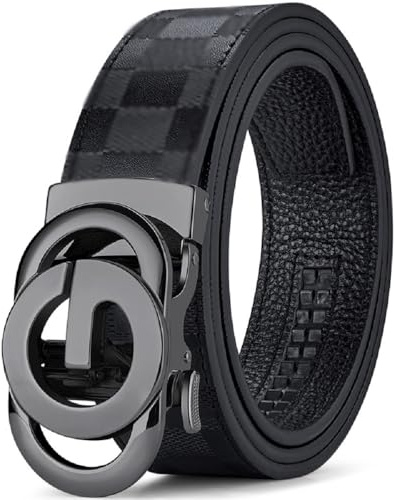 VANNANBA GUCCI Mens Ratchet Belts Genuine Leather Designer Belt with Automatic Buckle Alloy