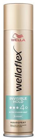 Wellaflex Invisible Hold Laque pour femme - Tenue extra forte jusqu'à 48 heures - Pour cheveux volumineux - Doux pour le cuir chevelu - Testé dermatologiquement - Formule végétalienne - Degré de tenue