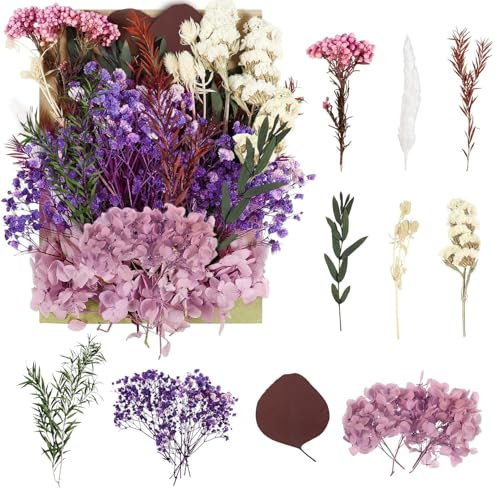 RUGBOL Dried Purple Lavender Flowers for Decoration, Dried Flowers, Floral Decoration, Purple
