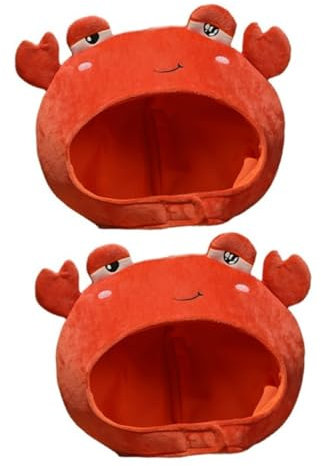 GALPADA 2st Kopfbedeckung Für Krabben Kostüm Lustiger Hut Maskerade-cosplay-hut Ausgefallene Hüte Meereshüte Hummer Kostüm Filzkrabbenhut Langusten Hut Hut- Tierkostüm Stoff Rot