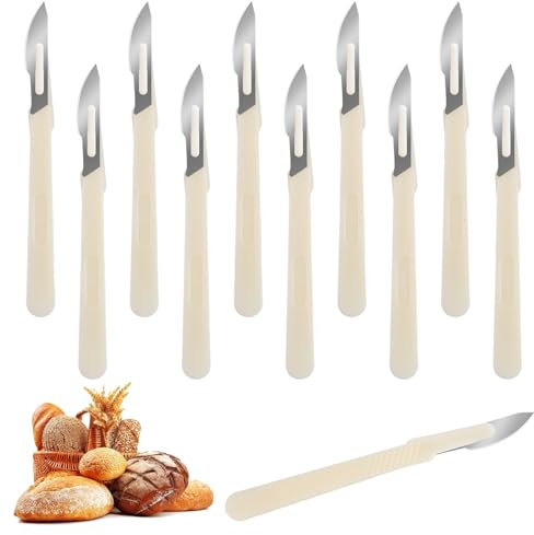 LuminaryLair 6 Pièces Lame a Pain, 15.5cm Lame Boulanger, Couteau à Boulanger Slashing Outil à Long Manche, Outil de Notation pour Pain Accessoire de Boulangerie