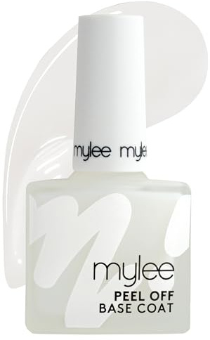 Mylee Base Coat Peel Off Ongles 10ml – Retrait Facile, Sans Acétone, Séchage Rapide, Vegan & Cruelty-Free, Idéal pour Paillettes, Gel & Nail Art – Protège les Ongles Naturels, Formule Pro
