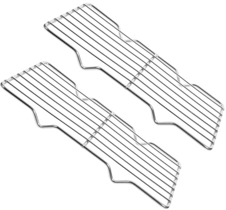 Mikinona 2 Piezas Rejilla Inoxidable para Asar y Enfriar para Cocina y Barbacoa